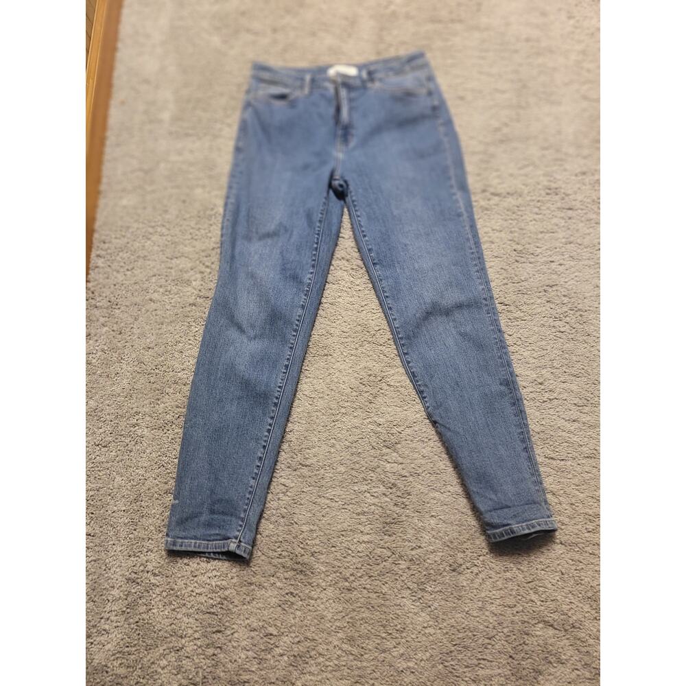 Flying Monkey Women’s Straight Leg Jeans, Size 28, Light Wash Denim, Mid-Rise